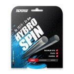 Topspin Tennissaite Hybro Spin (Haltbarkeit+Spin) schwarz/blau 2x6m Set