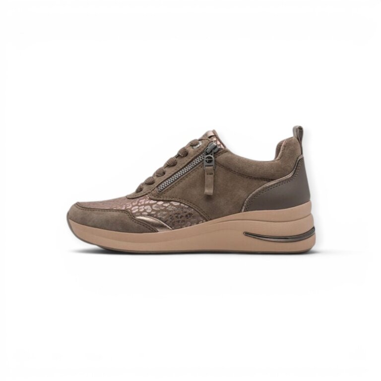 Tamaris Wide Fit Sneaker (Materialmix) 8-73714-43 taupe/braun Damen