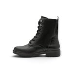 Tamaris Wide Fit Stiefelette Lace Boot Flat (Leder/Synthetik, mit seitlichen Reissverschluss) 8-85107-43 schwarz Damen