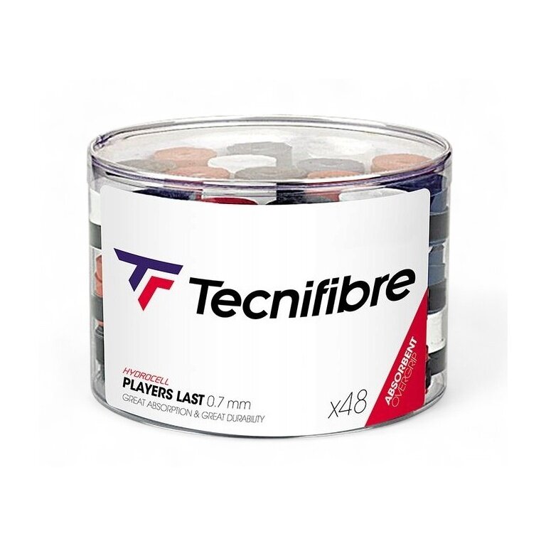 Tecnifibre Overgrip Players Last 0.7mm (Schweissabsorption/Haltbarkeit) sortiert 48er Box