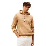 Tommy Hilfiger Kapuzenpullover Flex-Fleece Logo Hoodie (Baumwollmix) camelbraun Herren