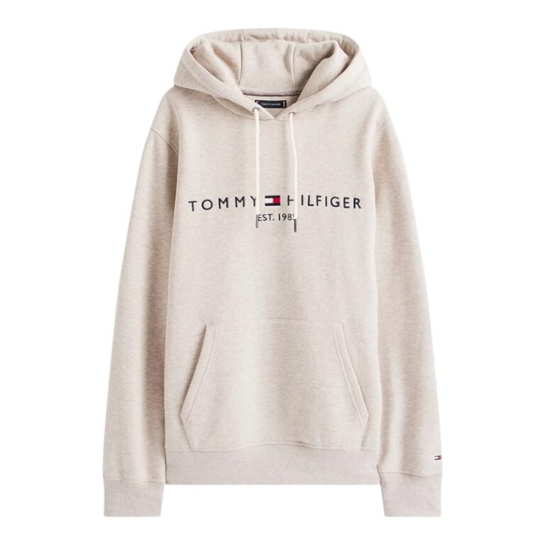 Tommy Hilfiger Kapuzenpullover Flex-Fleece Logo Hoodie (Baumwollmix) beige/pebble Herren