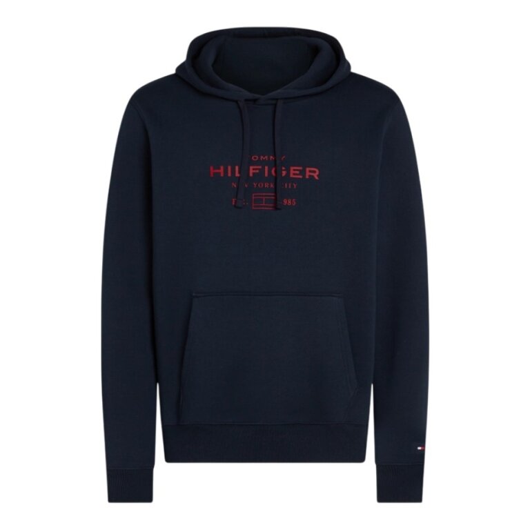 Tommy Hilfiger Kapuzenpullover Oval Graphic Hoodie (Baumwollmix) dunkelblau Herren
