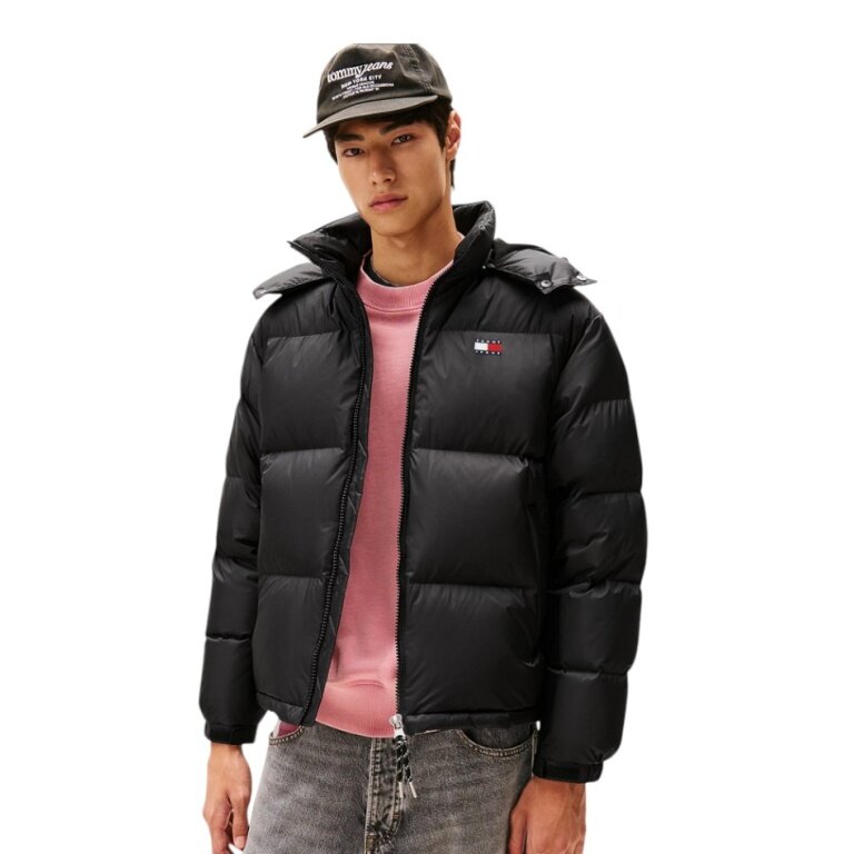 Tommy Jeans Winter-Daunenjacke Alaska Down Puffer EXT (warm, mit Kapuze) schwarz Herren