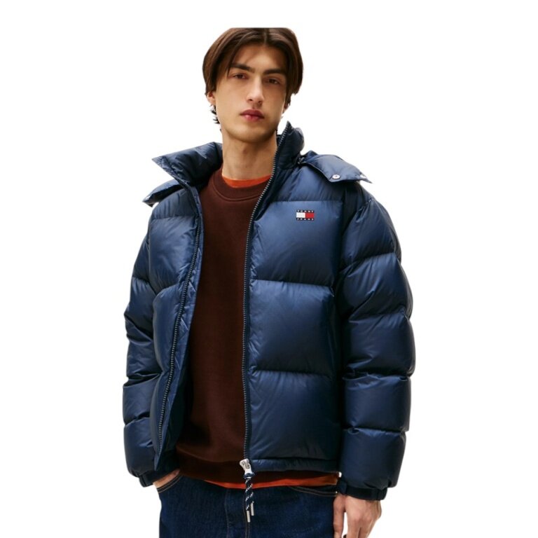 Tommy Jeans Winter-Daunenjacke Alaska Down Puffer EXT (warm, mit Kapuze) dunkelblau Herren