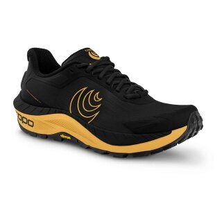 Topo Laufschuhe MTN Racer 4 (Mountain, Trail, breitere Zehenbox) schwarz/orange Herren