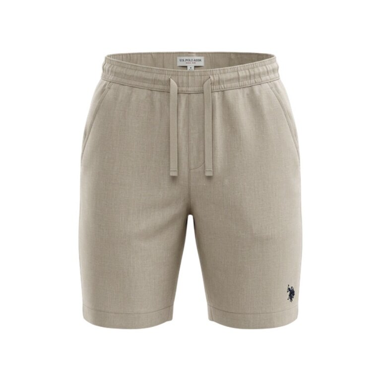U.S. Polo Assn. Freizeithose Linen Shorts (Materialmix) kurz beige Herren