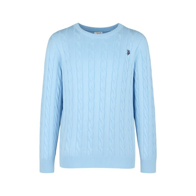 U.S. Polo Assn. Pullover R-Neck US16869 (100% Baumwolle) hellblau Herren