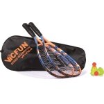 Vicfun Speed-Badminton Junior Set 100 (2xSchläger, 3xBälle, 1xTasche) blau/orange