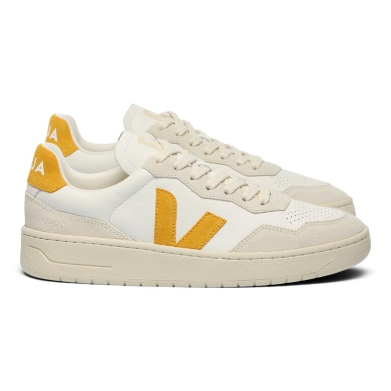 Veja Sneaker V-90 (Leder) weiss/gelb