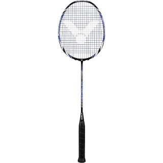 Victor Badmintonschläger V-4000 Wave Tech (88g/kopflastig/mittel) schwarz/blau - besaitet -