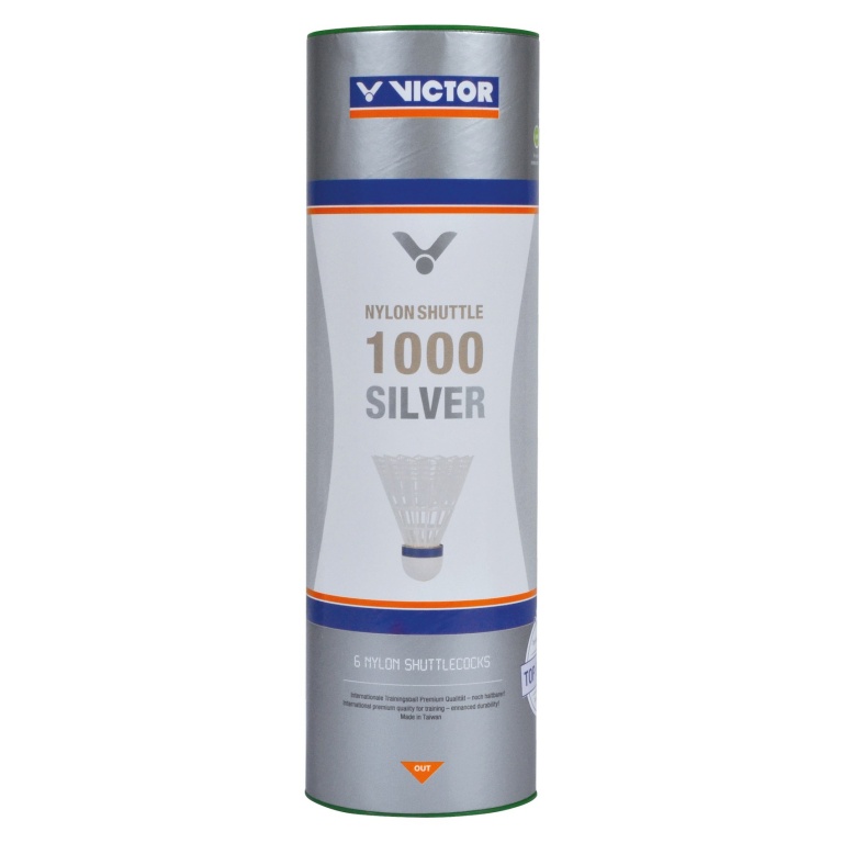 Victor Badmintonbälle Shuttle 1000 Nylon/Korkfuss Dose weiss 6er