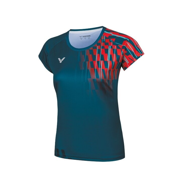 Victor Sport-Shirt T-51001TD G (100% Polyester) blau/rot Damen