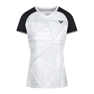 Victor Sport-Shirt T-64101 A (100% Polyester) weiss/schwarz Damen