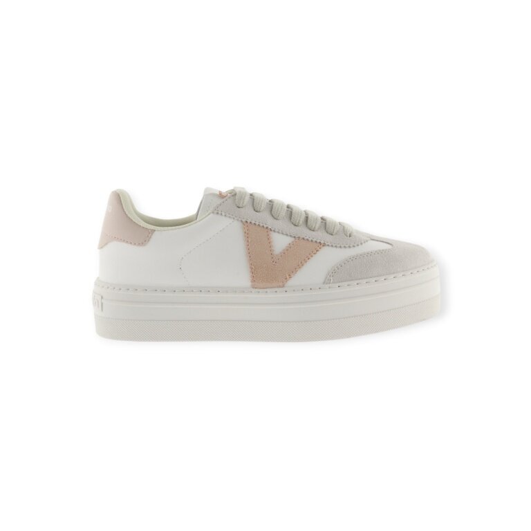victoria Sneaker Barcelona Ciclista (Lederoptik/Veloursleder) - weiss/grau/nude Damen