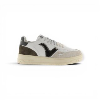 victoria Sneaker Seul (Ledereffekt/Velourleder&Metall) - weiss/khakigrün Damen
