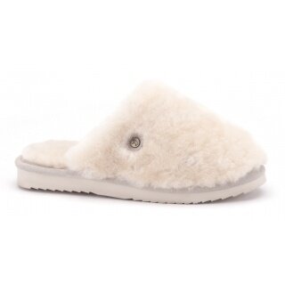 Warmbat Hausschuhe Pantoffel Mungo Fur mit Merino Schaffell blush beige Damen