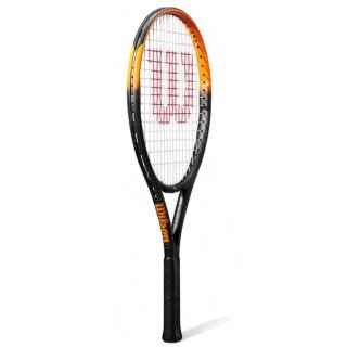 Wilson Kinder-Tennisschläger Burn Spin JR 25in (9-12 Jahre) 2025 schwarz/orange - besaitet -