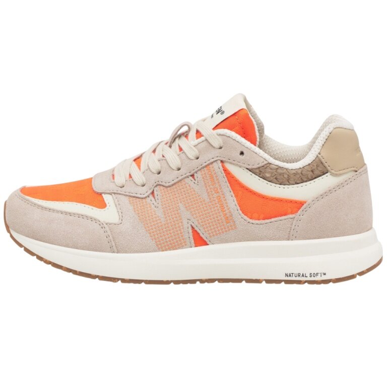 Woden Sneaker Rigmor Heritage (Wildleder/Textil) grau/weiss/orange Damen