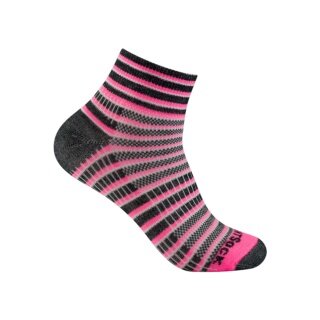 Wrightsock Sportsocken Quarter Coolmesh II (dünn, atmungsaktiv, bequem) pink/schwarz/weiss - 1 Paar
