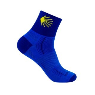 Wrightsock Sportsocke Quarter Stride (knöchelhoch, mitteldick, Anti-Blasen-Socke) blau/jakobsweg - 1 Paar