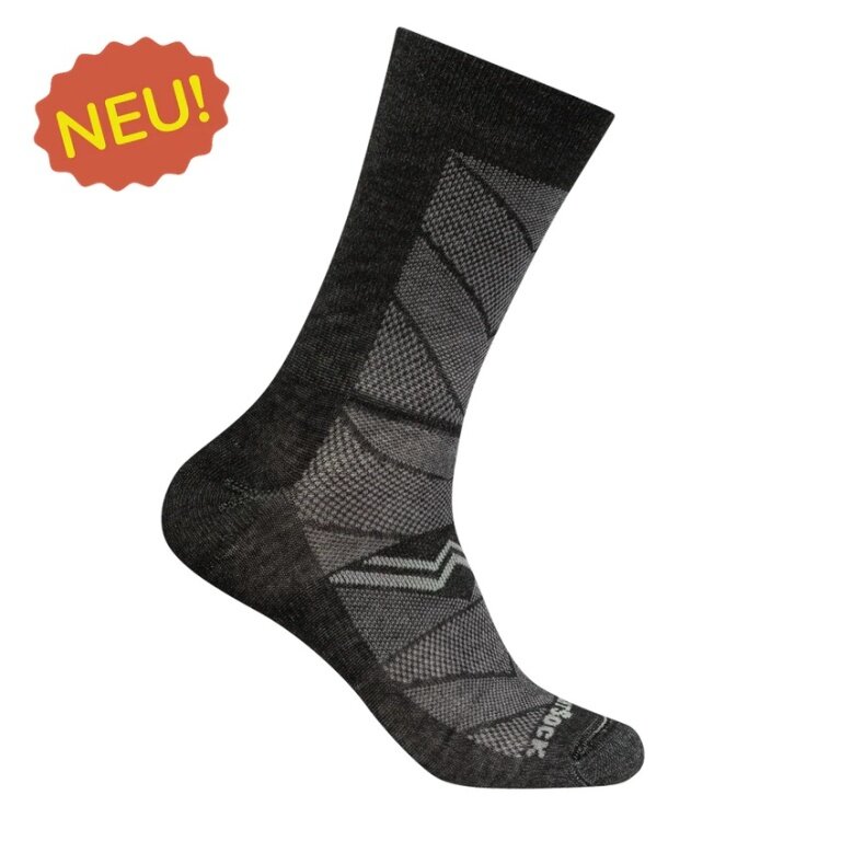 Wrightsock Sportsocken Crew Coolmesh II (dünn, atmungsaktiv, bequem) schwarz/pearlgrau - 1 Paar