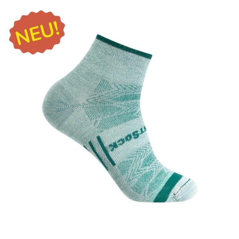 Wrightsock Sportsocken Quarter Coolmesh II (dünn, atmungsaktiv, bequem) alpinegrün - 1 Paar