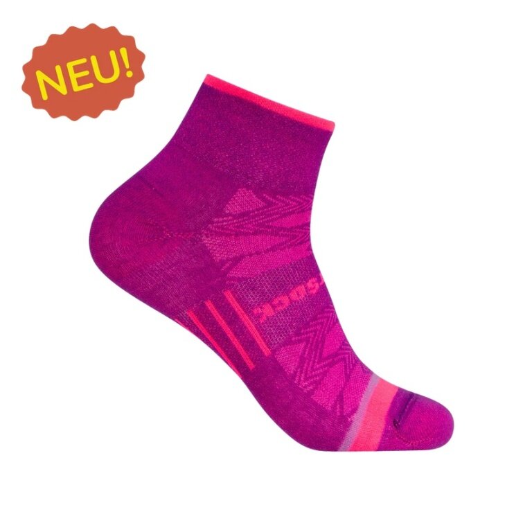 Wrightsock Sportsocken Quarter Coolmesh II (dünn, atmungsaktiv, bequem) orchid - 1 Paar
