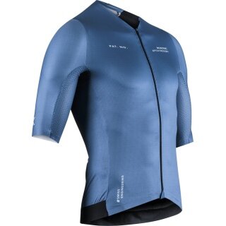 X-Bionic Fahrrad-Shirt Corefusion Aero Jersey (Front-Reißverschluss, leicht, atmungsaktiv) mineralblau Herren