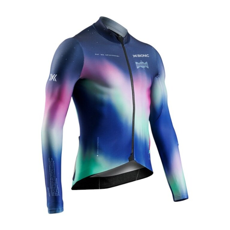 X-Bionic Fahrradjacke Corefusion Ride Jersey (3 Rückentaschen, optimale Bewegungsfreiheit) blau/bunt Herren