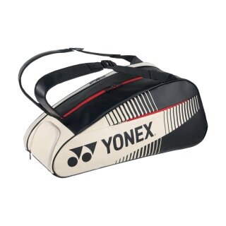 Yonex Racketbag Active Raquet (Schlägertasche, 2 Hauptfächer, Schuhfach) schwarz/beige 6er