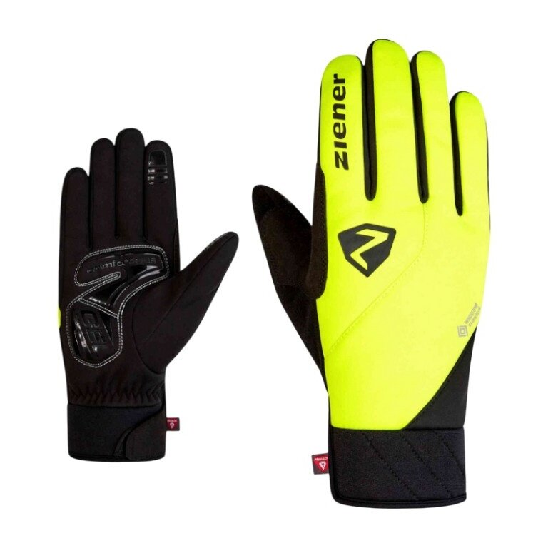 Ziener Fahrrad Handschuhe DONNI-Z WS PR (Gel Polsterung, winddicht) gelb/schwarz - 1 Paar