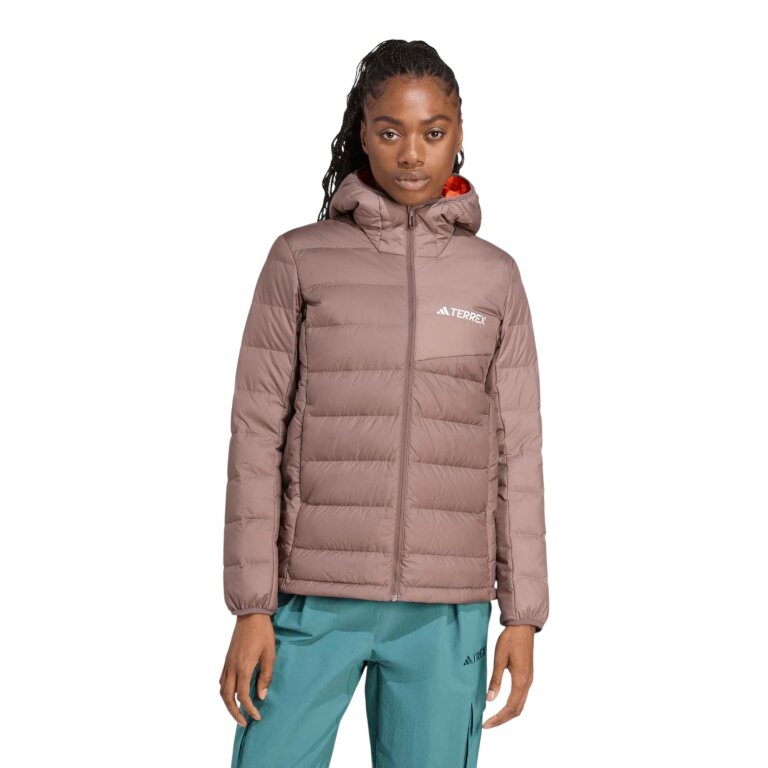 adidas Daunenjacke Terrex Multi Light Down CLIMAWARM Hooded braun Damen