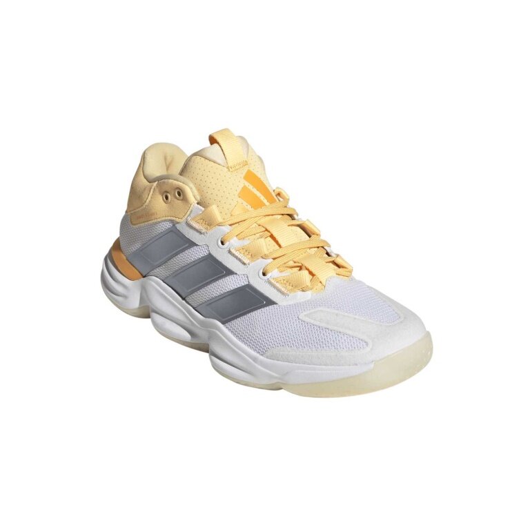 adidas Hallen-Indoorschuhe Courtstabil (Basketball) weiss/silber/orange Damen