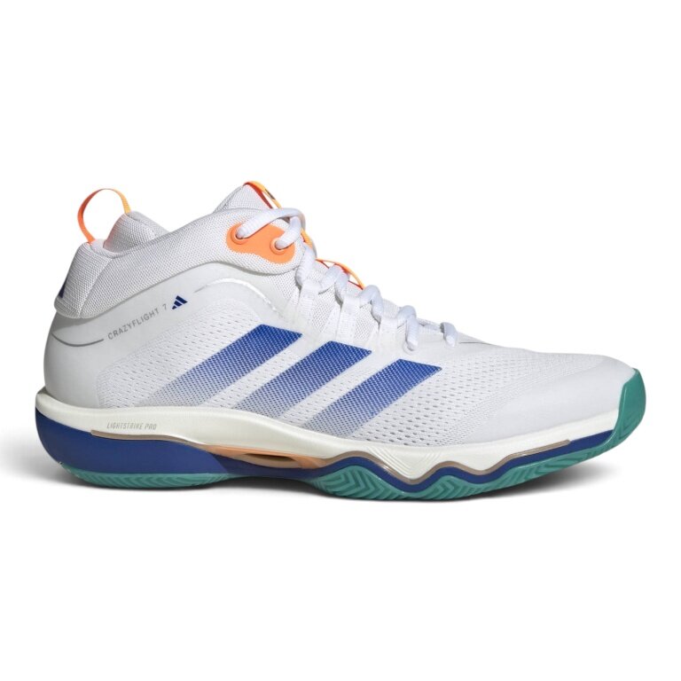 adidas Hallen-Indoorschuhe CrazyFlight Mid 7 weiss/blau/orange Herren