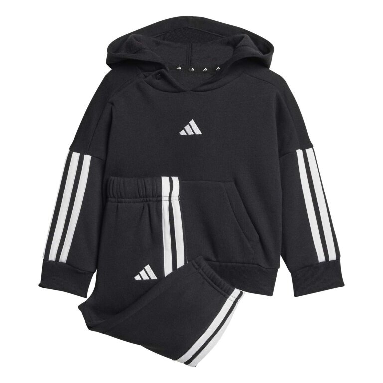 adidas Jogginganzug Essentials (Baumwolle-Mischung) schwarz/weiss Kleinkinder