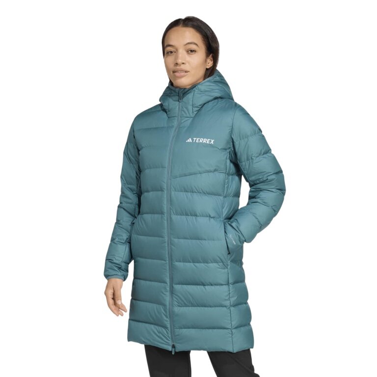 adidas Mantel Terrex Multi Light Down Hooded Parka 2.0 tealblau Damen