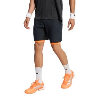 adidas Tennishose Climacool Short 2in1 (Short+Tight) 2026 schwarz/orange Herren