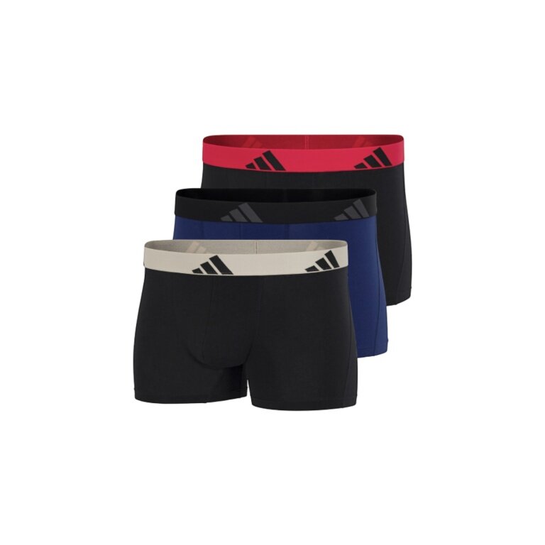 adidas Unterwäsche Boxershorts Trunk Active Flex Cotton schwarz/dunkelblau Herren - 3 Stück