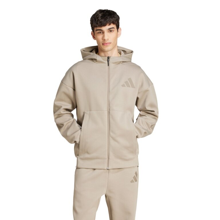 adidas Kapuzenpullover Z.N.E. Zip-Hoodie (Baumwolle/Polyester) beige Herren