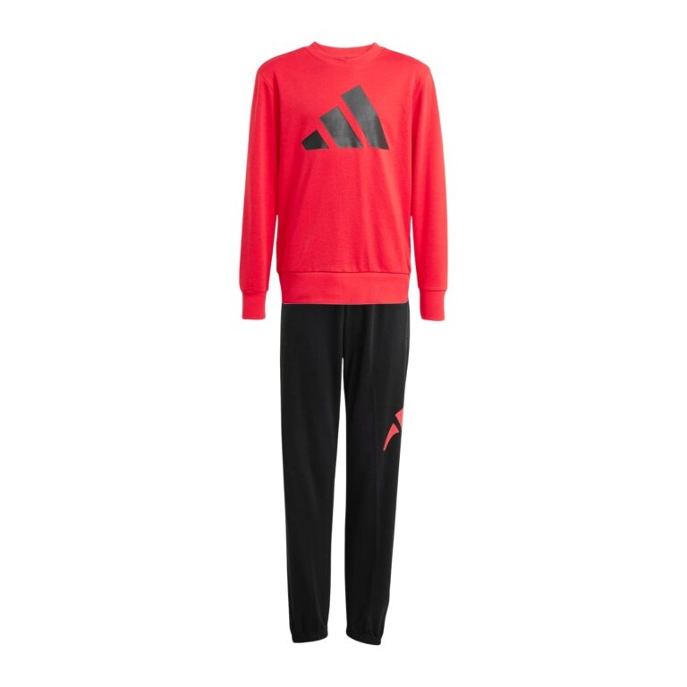 adidas Trainingsanzug Essentials Jogger (Baumwolle-Mischung) rot/schwarz Kinder
