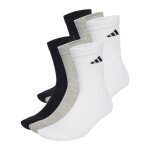 adidas Sportsocken Crew Cushion New Logo (durchgehend gepolstert) mehrfarbig weiss/grau/schwarz - 6 Paar