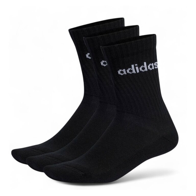adidas Sportsocken Linear Crew Cushioned (Baumwolle) schwarz - 3 Paar