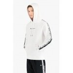 Champion Kapuzenpullover (Hoodie) aus Baumwollfrottee mit doppeltem Logopaspel weiss Herren