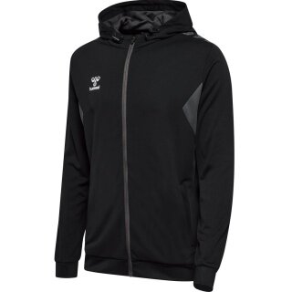 hummel Sport-Kapuzenjacke hmlAUTHENTIC PL Zip Hoodie (100% rec. Polyester) schwarz Herren