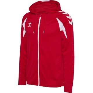 hummel Kapuzenpullover hmlCORE 2.0 Full-Zip Hoodie (100% rec. Polyester) rot/weiss Herren