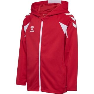 hummel Kapuzenpullover hmlCORE 2.0 Full-Zip Hoodie (100% rec. Polyester) rot/weiss Kinder