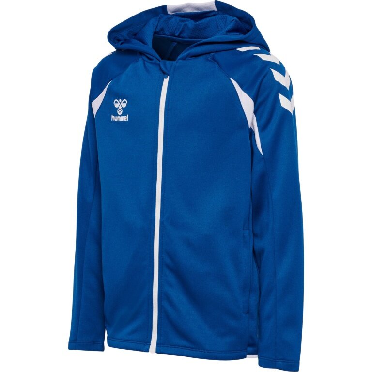 hummel Kapuzenpullover hmlCORE 2.0 Full-Zip Hoodie (100% rec. Polyester) blau/weiss Kinder