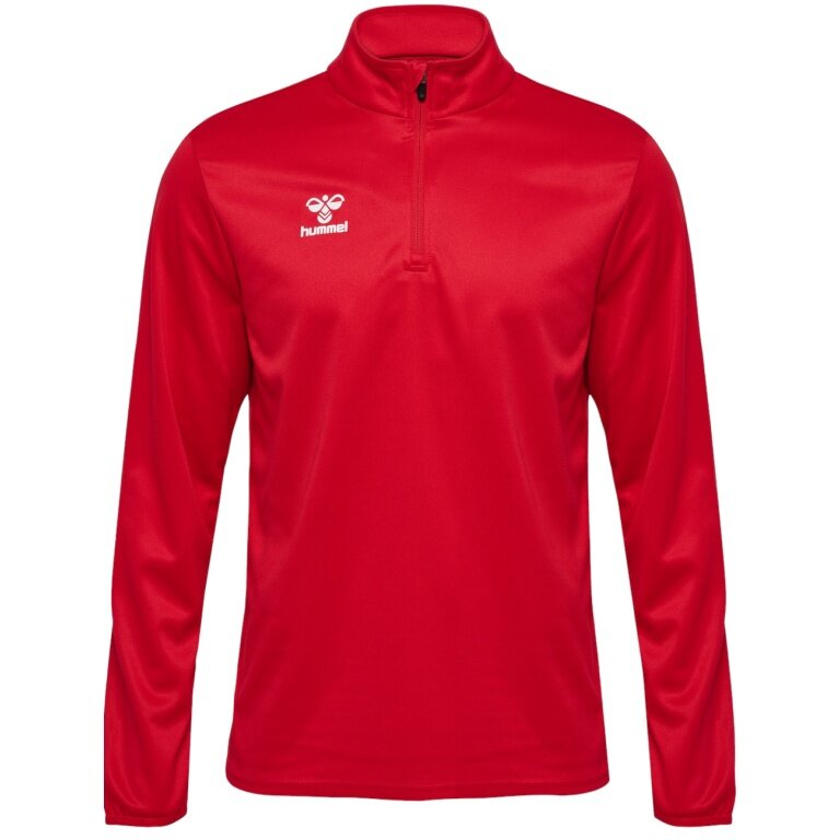 hummel Sport-Langarmshirt hmlESSENTIAL Half-Zip (angenehmes Tragegefühl) rot Herren