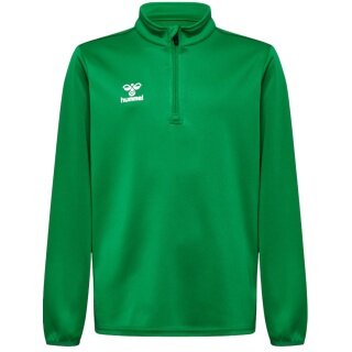 hummel Sport-Langarmshirt hmlESSENTIAL Half-Zip (angenehmes Tragegefühl) grün Kinder